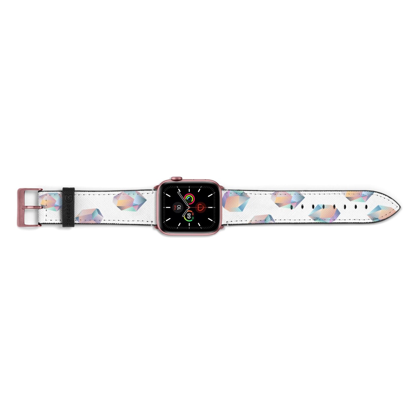 Diamond Apple Watch Strap Landscape Image Rose Gold Hardware