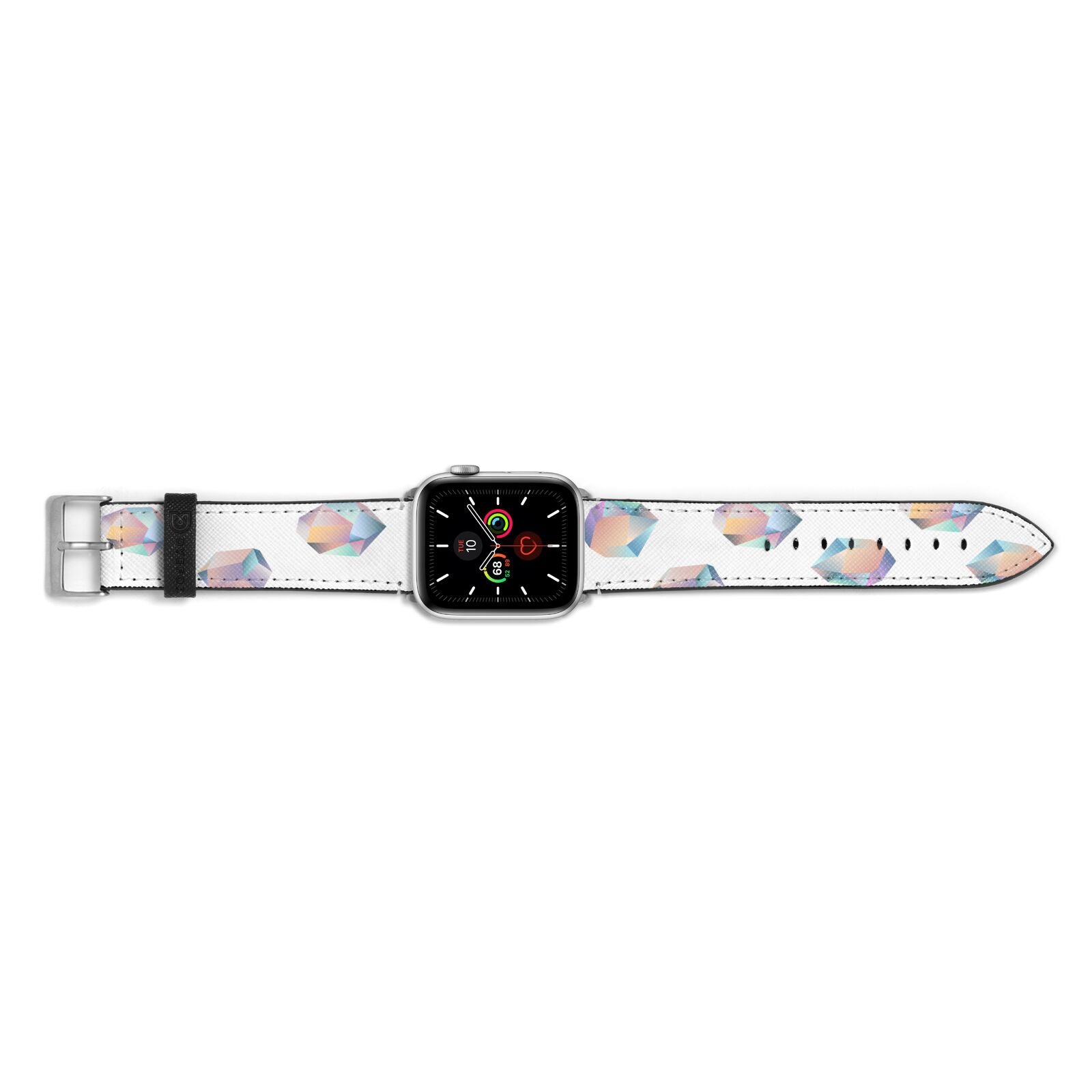 Diamond Apple Watch Strap Landscape Image Silver Hardware