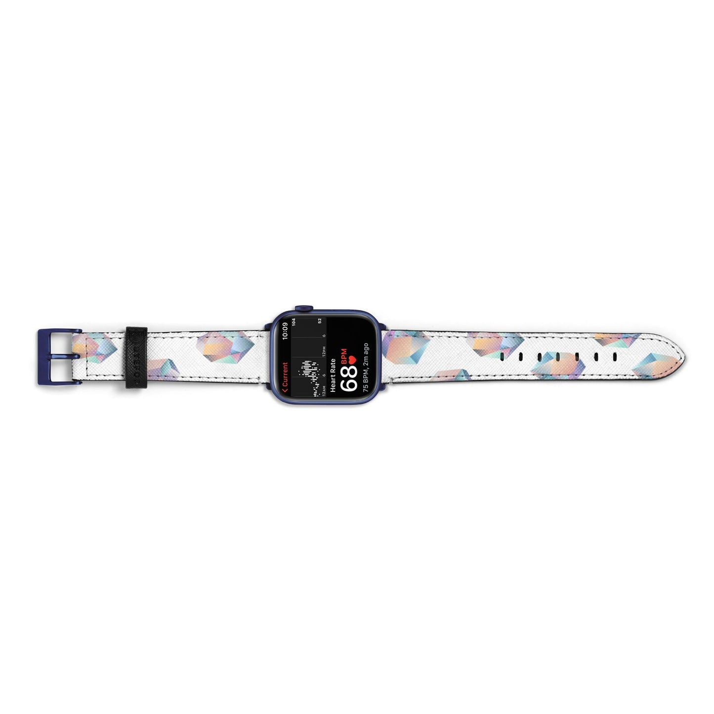 Diamond Apple Watch Strap Size 38mm Landscape Image Blue Hardware