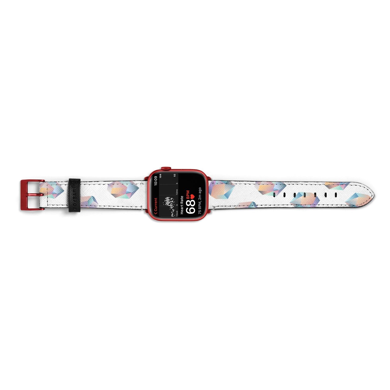 Diamond Apple Watch Strap Size 38mm Landscape Image Red Hardware