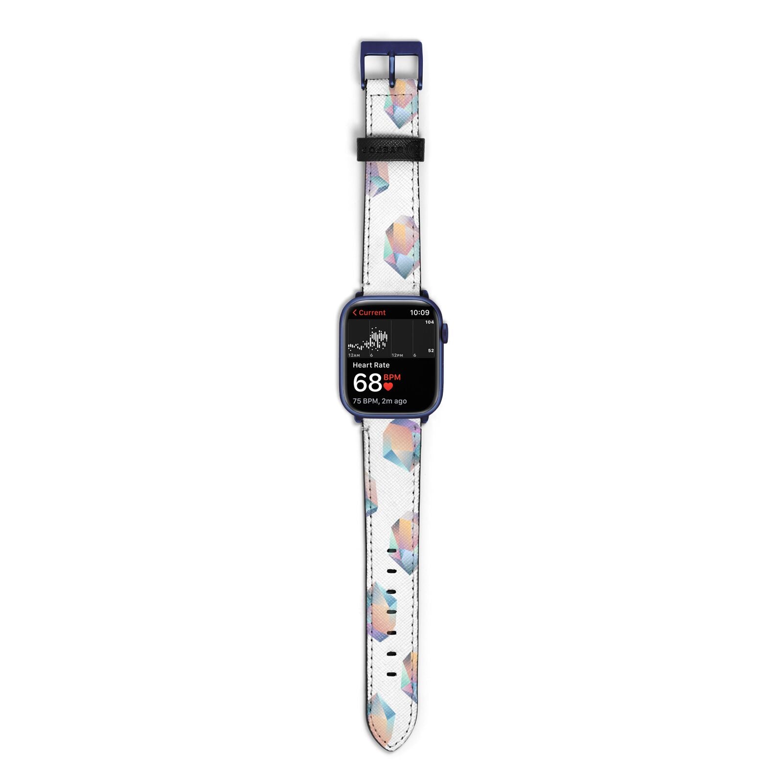 Diamond Apple Watch Strap Size 38mm with Blue Hardware