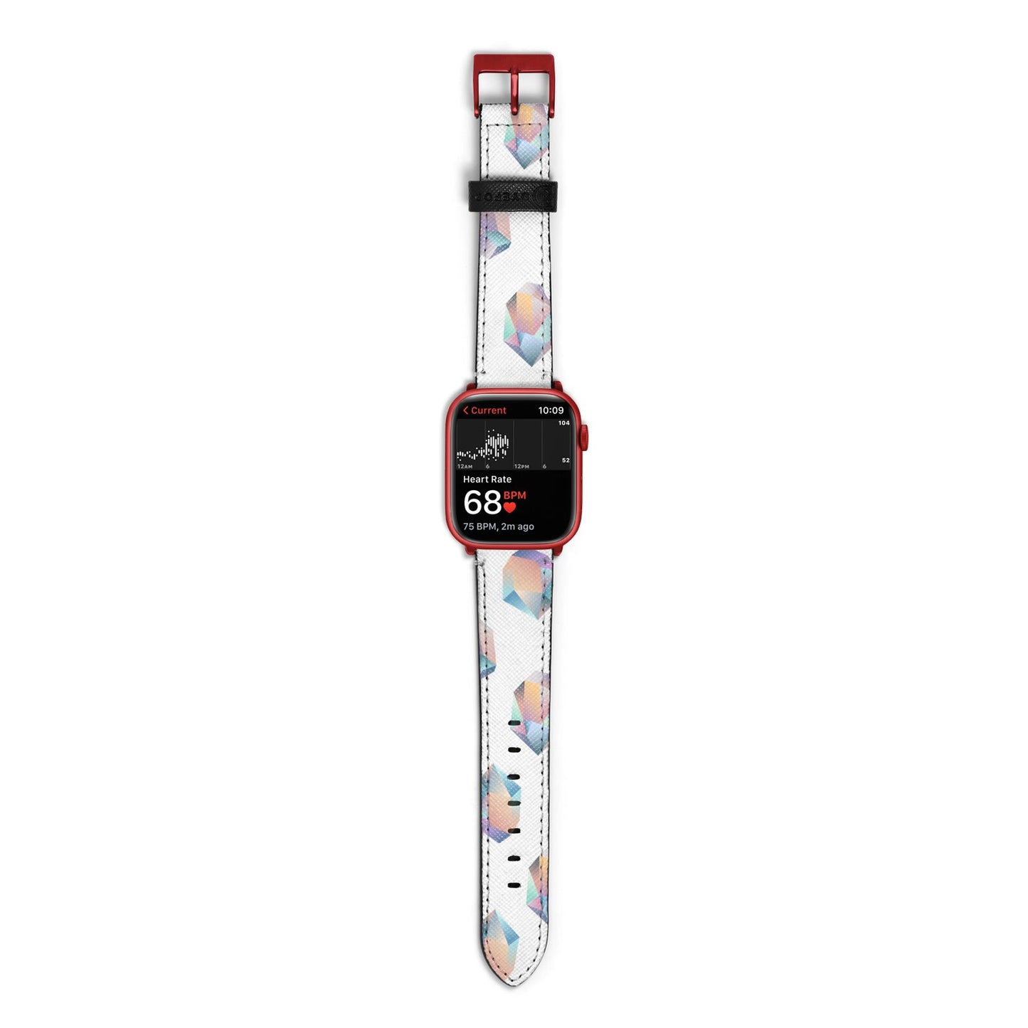 Diamond Apple Watch Strap Size 38mm with Red Hardware