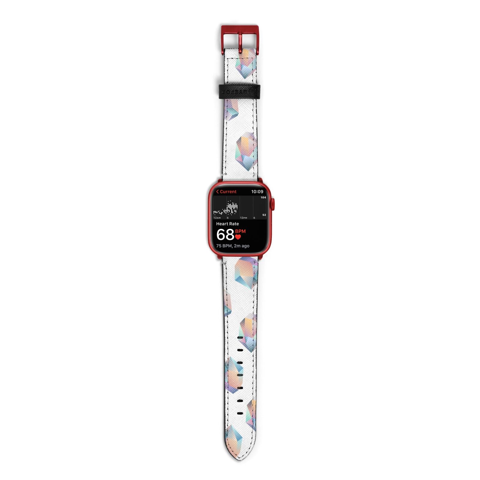 Diamond Apple Watch Strap Size 38mm with Red Hardware