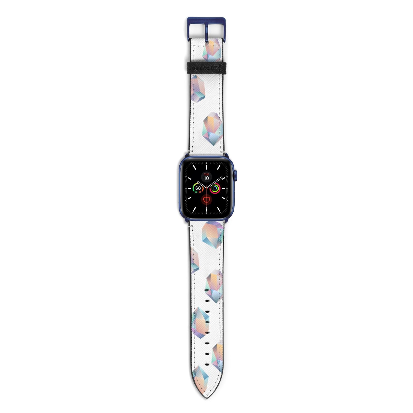 Diamond Apple Watch Strap with Blue Hardware