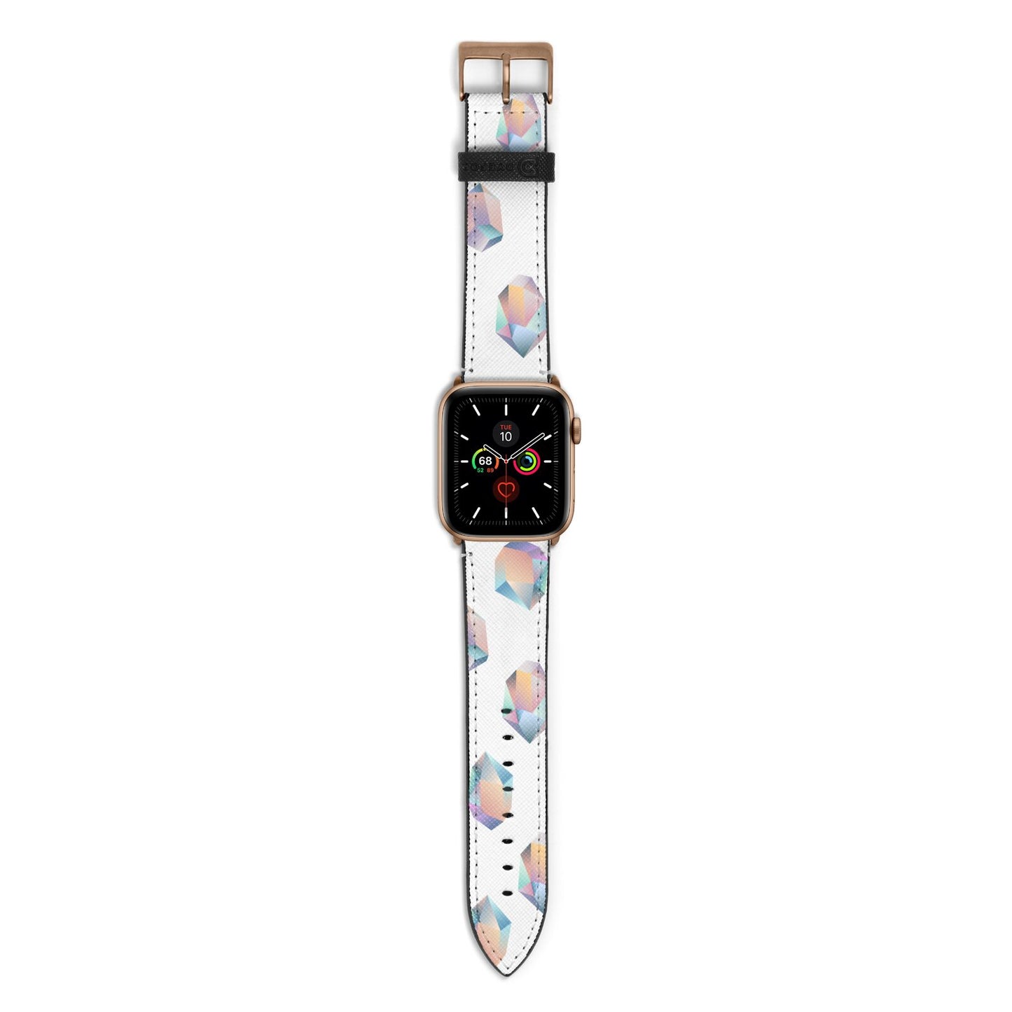 Diamond Apple Watch Strap with Gold Hardware