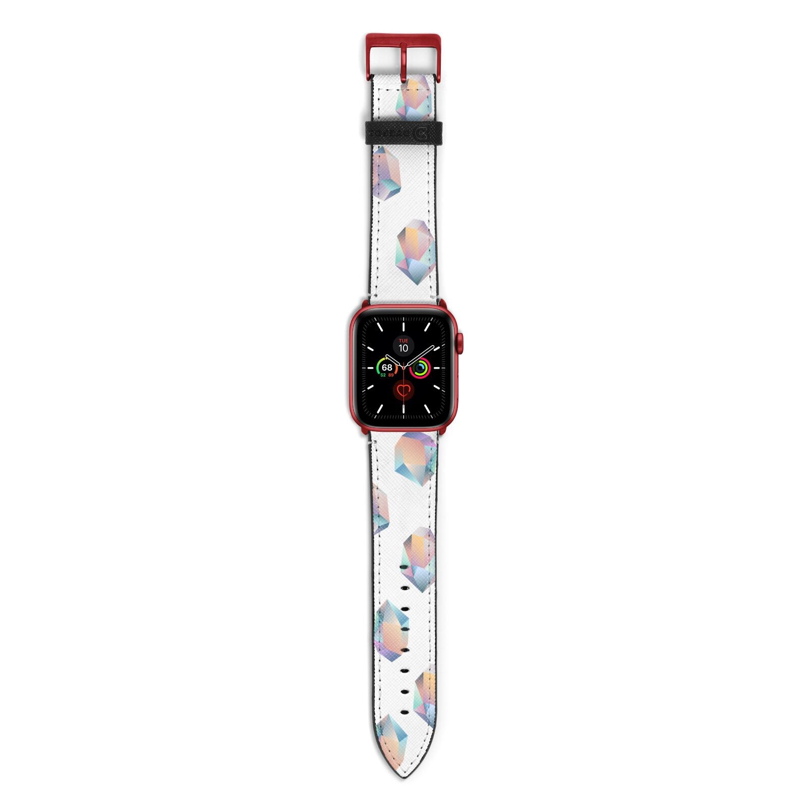 Diamond Apple Watch Strap with Red Hardware