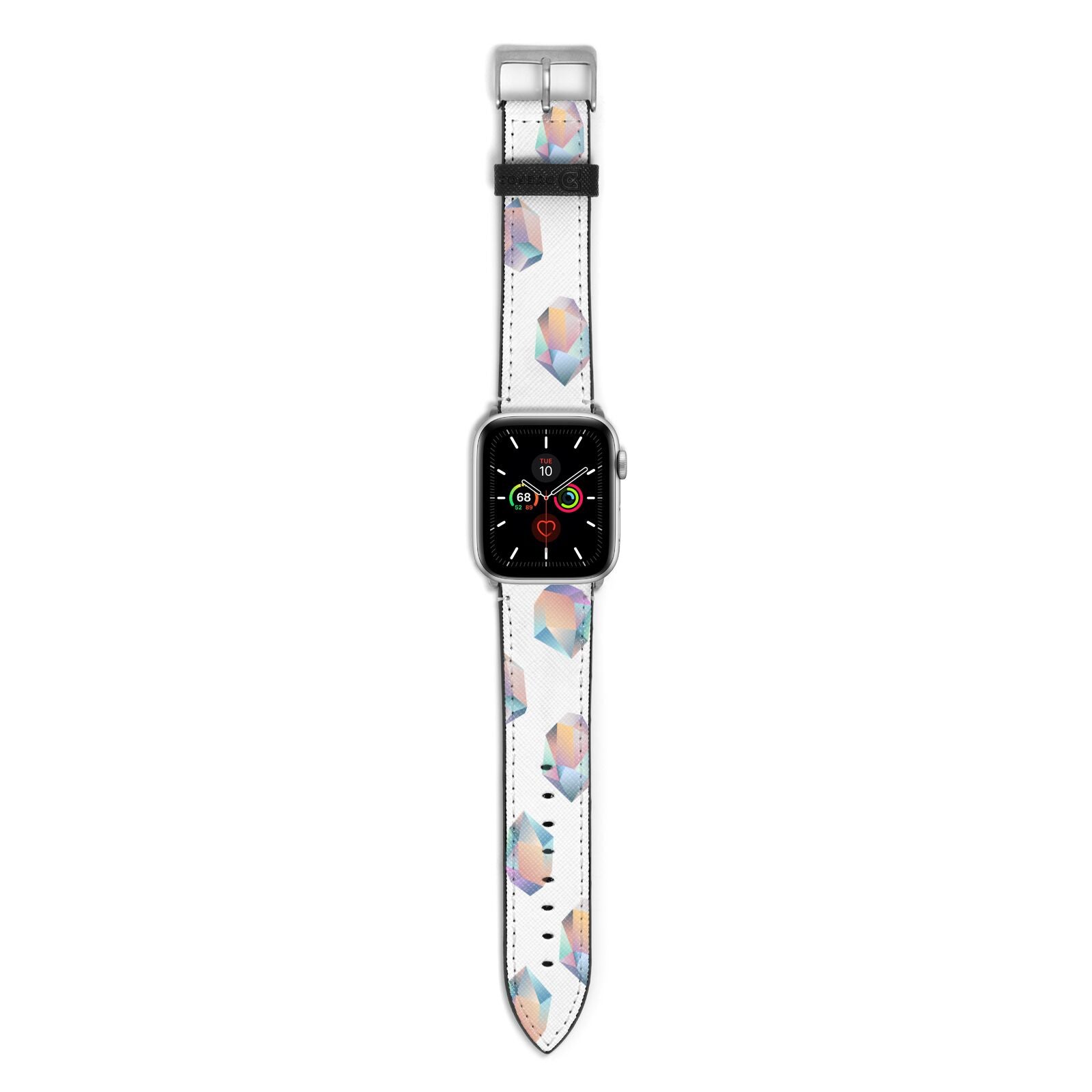 Diamond Apple Watch Strap with Silver Hardware