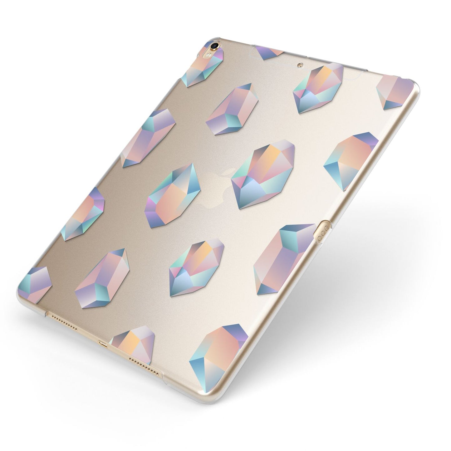 Diamond Apple iPad Case on Gold iPad Side View