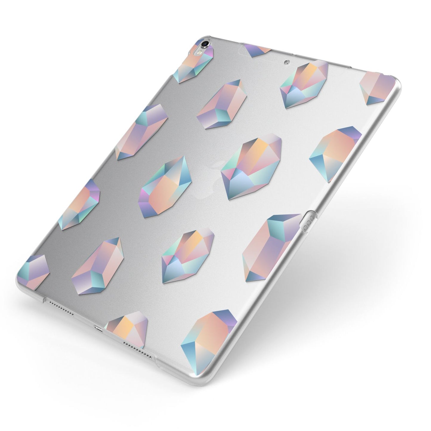 Diamond Apple iPad Case on Silver iPad Side View