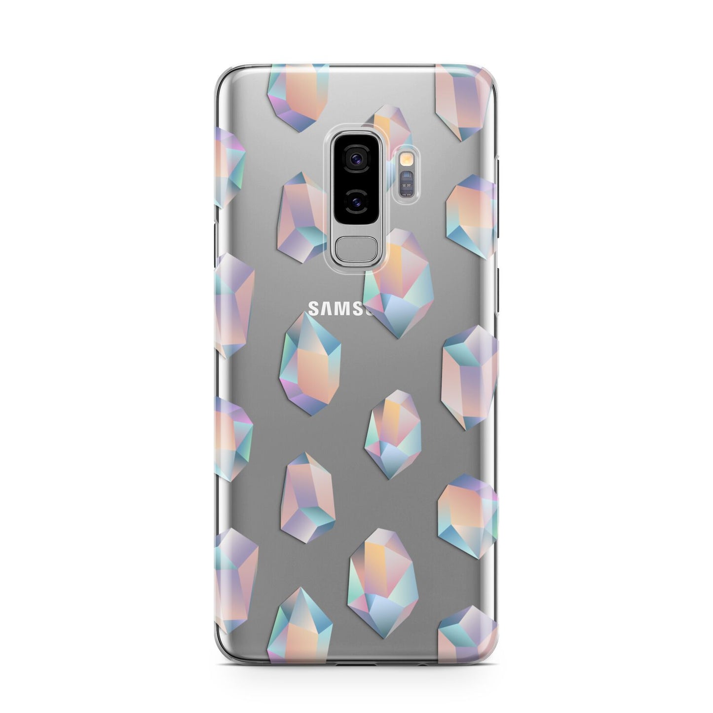 Diamond Samsung Galaxy S9 Plus Case on Silver phone