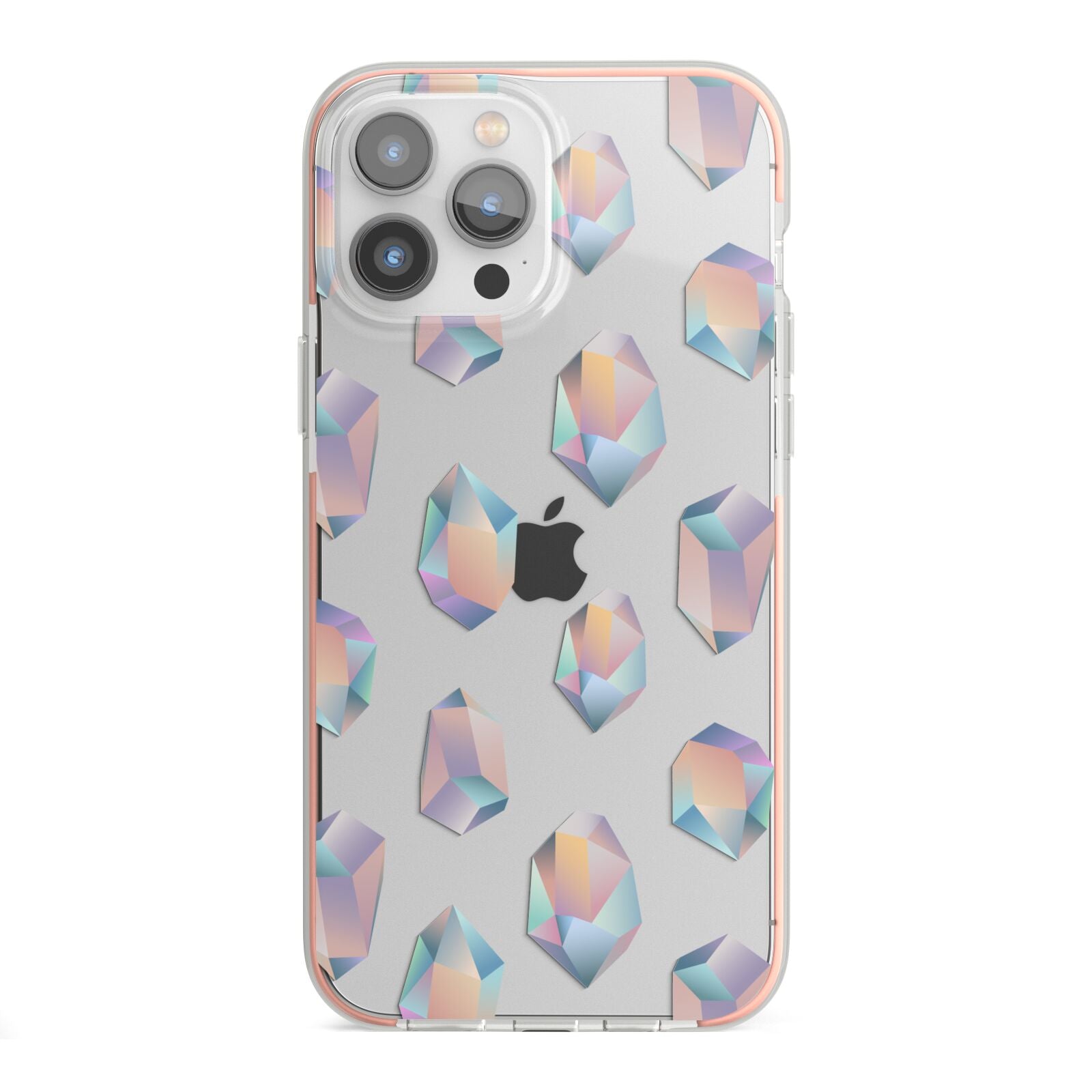 Diamond iPhone 13 Pro Max TPU Impact Case with Pink Edges