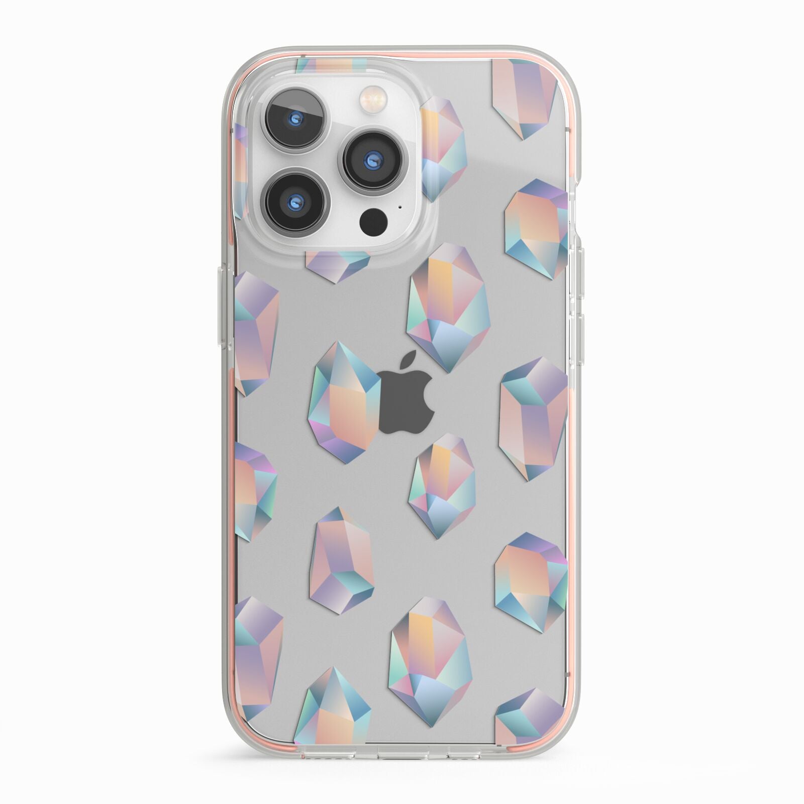 Diamond iPhone 13 Pro TPU Impact Case with Pink Edges