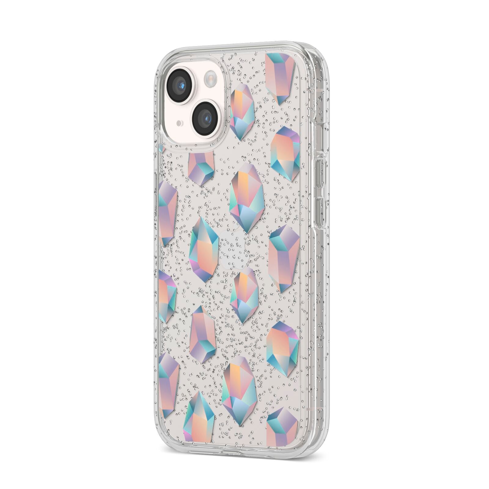 Diamond iPhone 14 Glitter Tough Case Starlight Angled Image