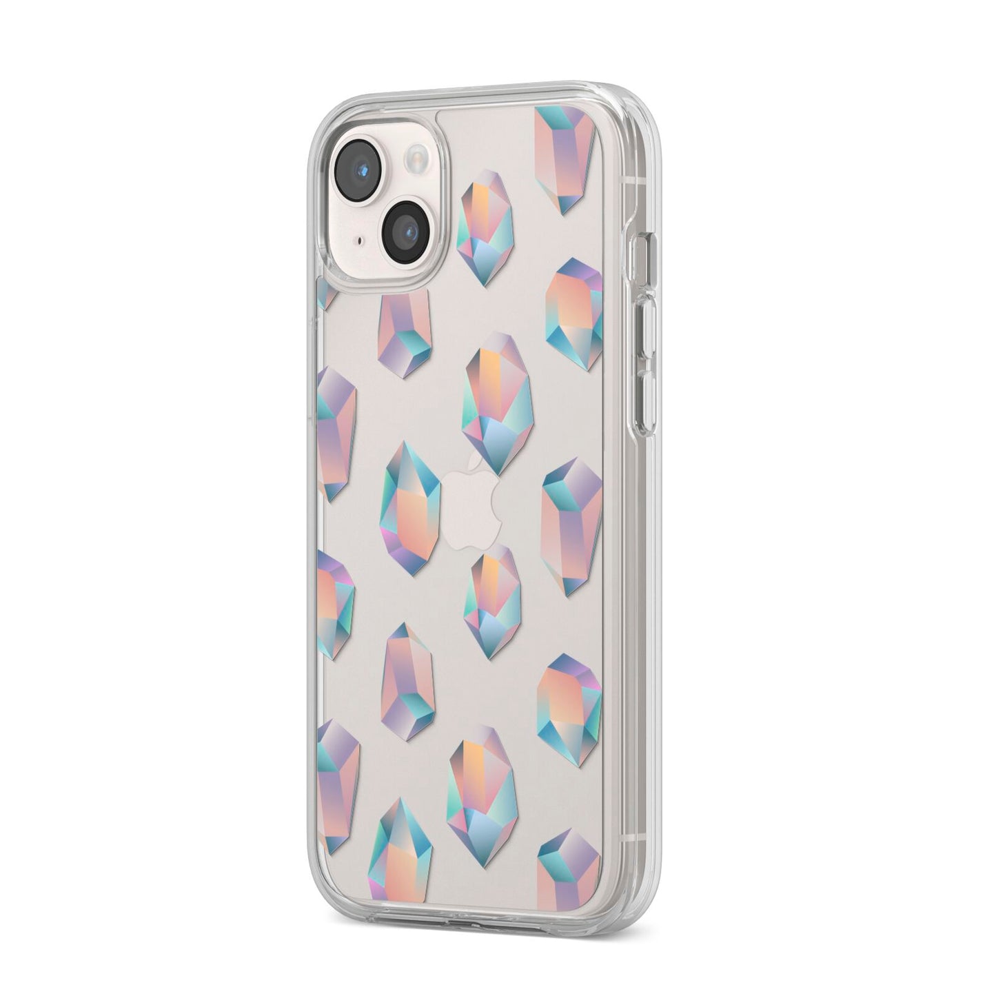 Diamond iPhone 14 Plus Clear Tough Case Starlight Angled Image