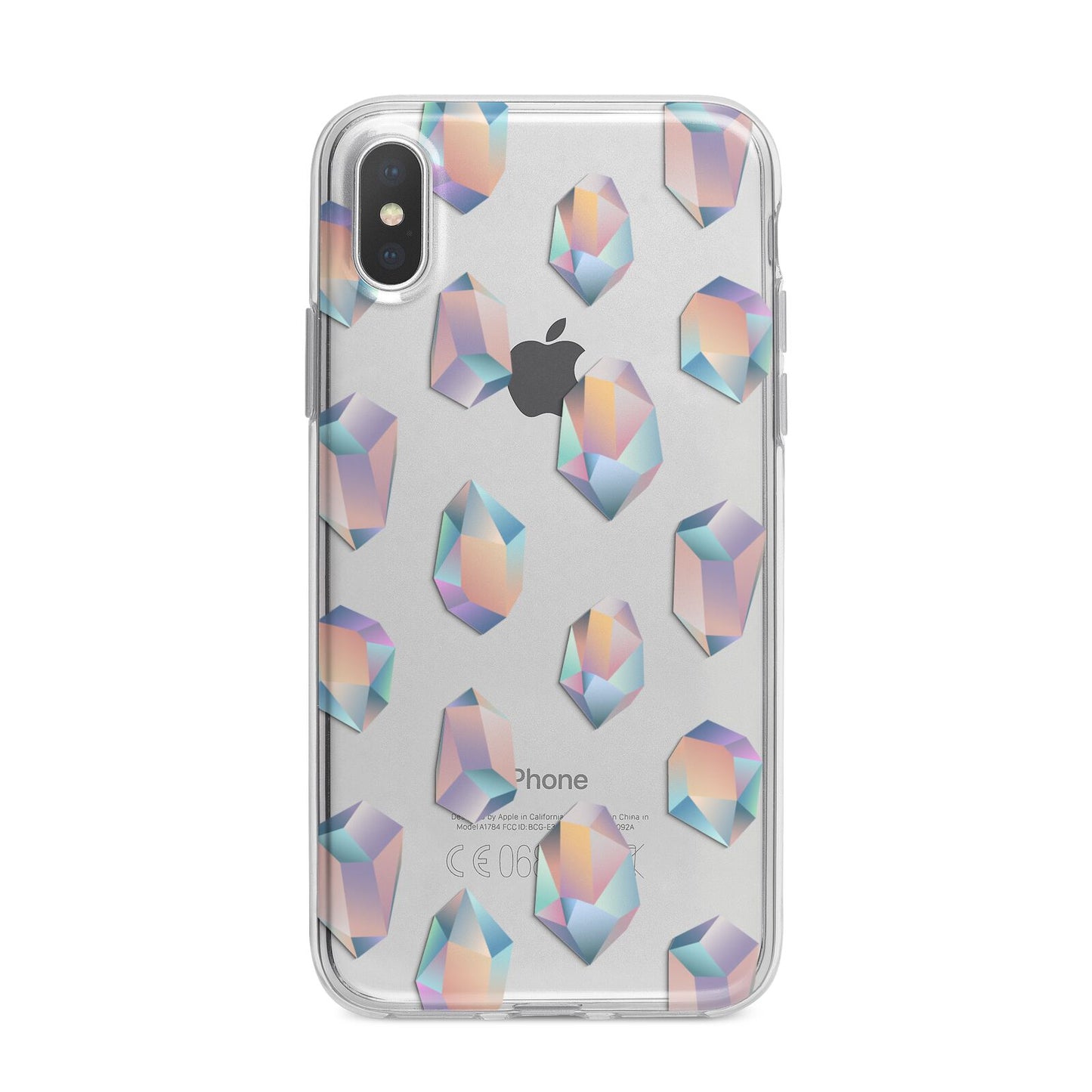 Diamond iPhone X Bumper Case on Silver iPhone Alternative Image 1