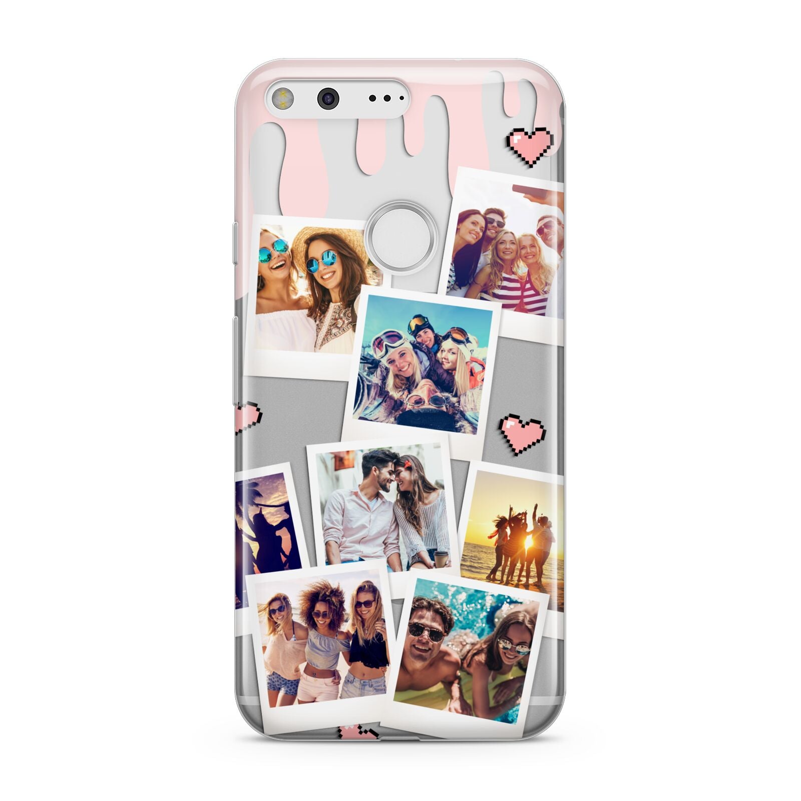 Digital Hearts Photo Upload with Text Google Pixel Case