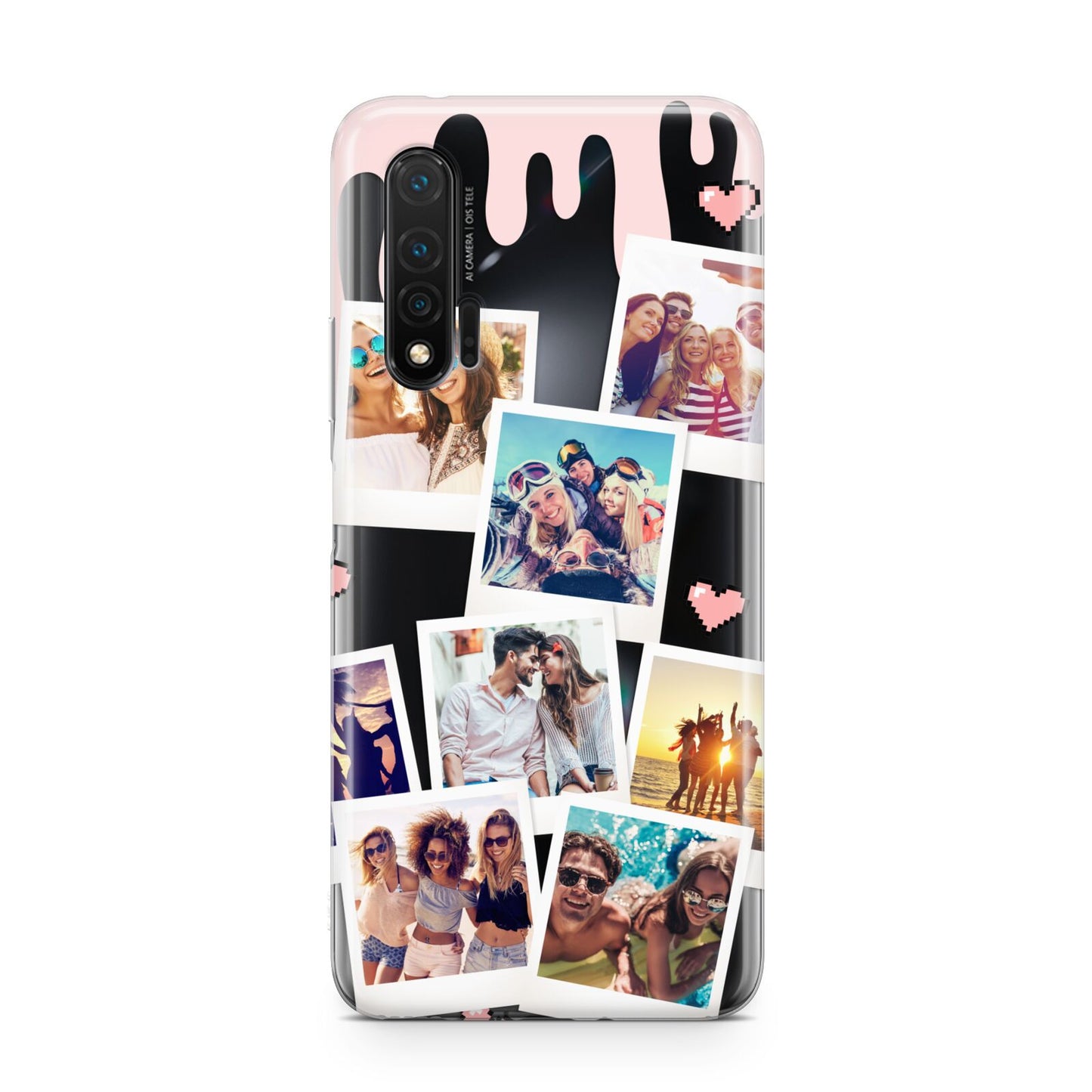 Digital Hearts Photo Upload with Text Huawei Nova 6 Phone Case