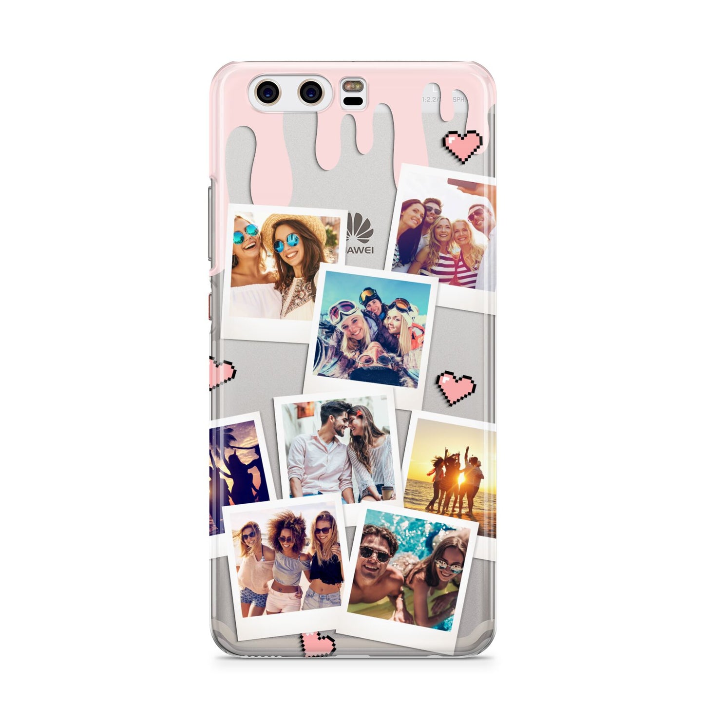 Digital Hearts Photo Upload with Text Huawei P10 Phone Case