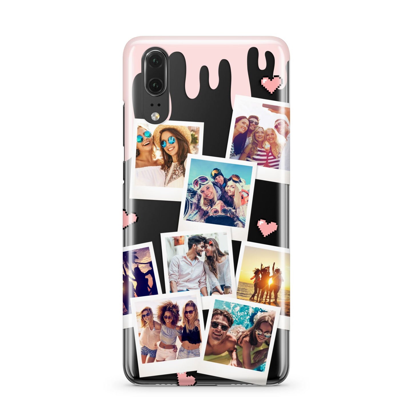 Digital Hearts Photo Upload with Text Huawei P20 Phone Case