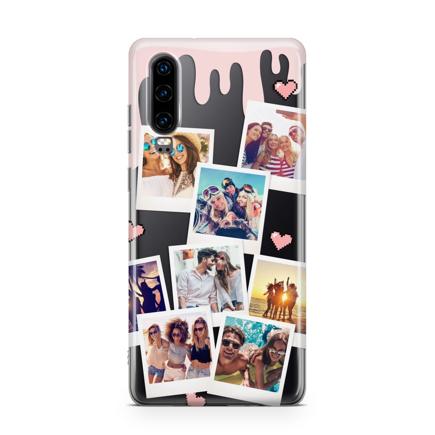 Digital Hearts Photo Upload with Text Huawei P30 Phone Case