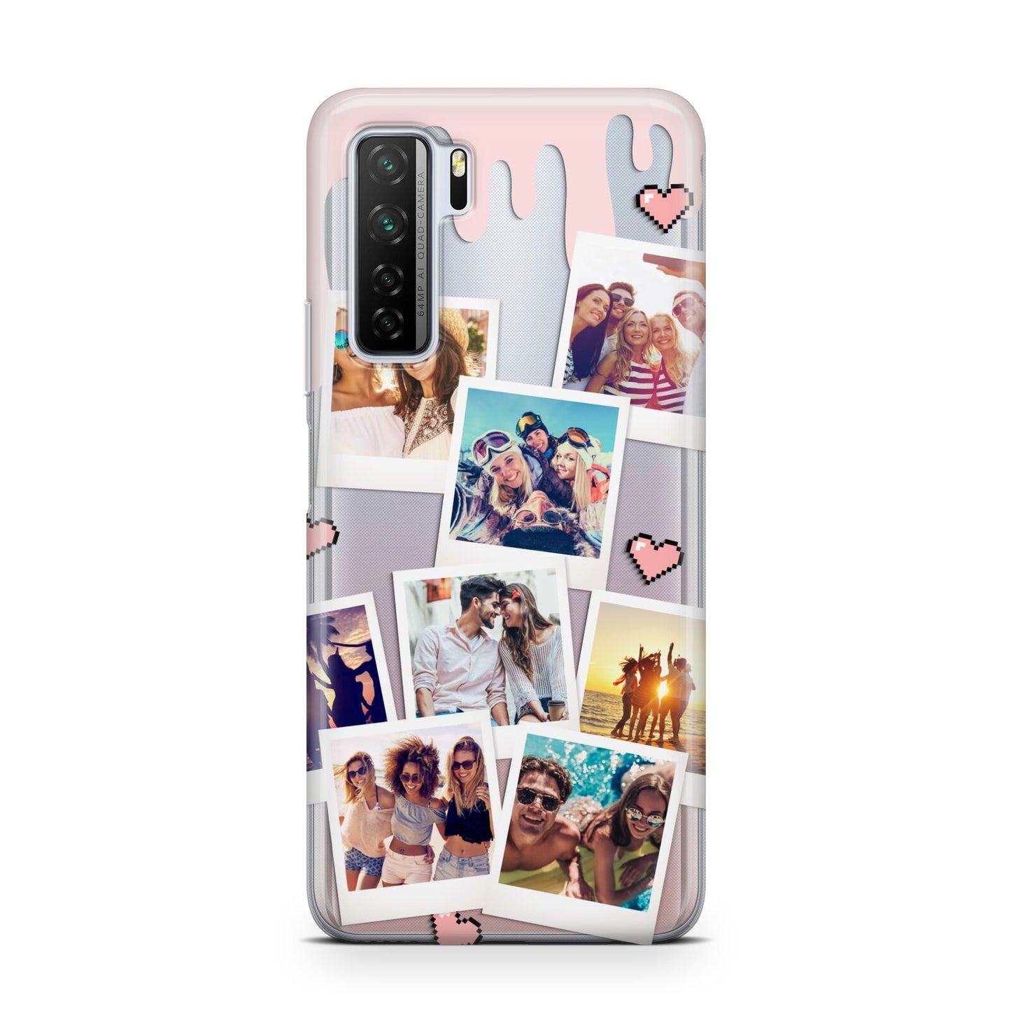 Digital Hearts Photo Upload with Text Huawei P40 Lite 5G Phone Case