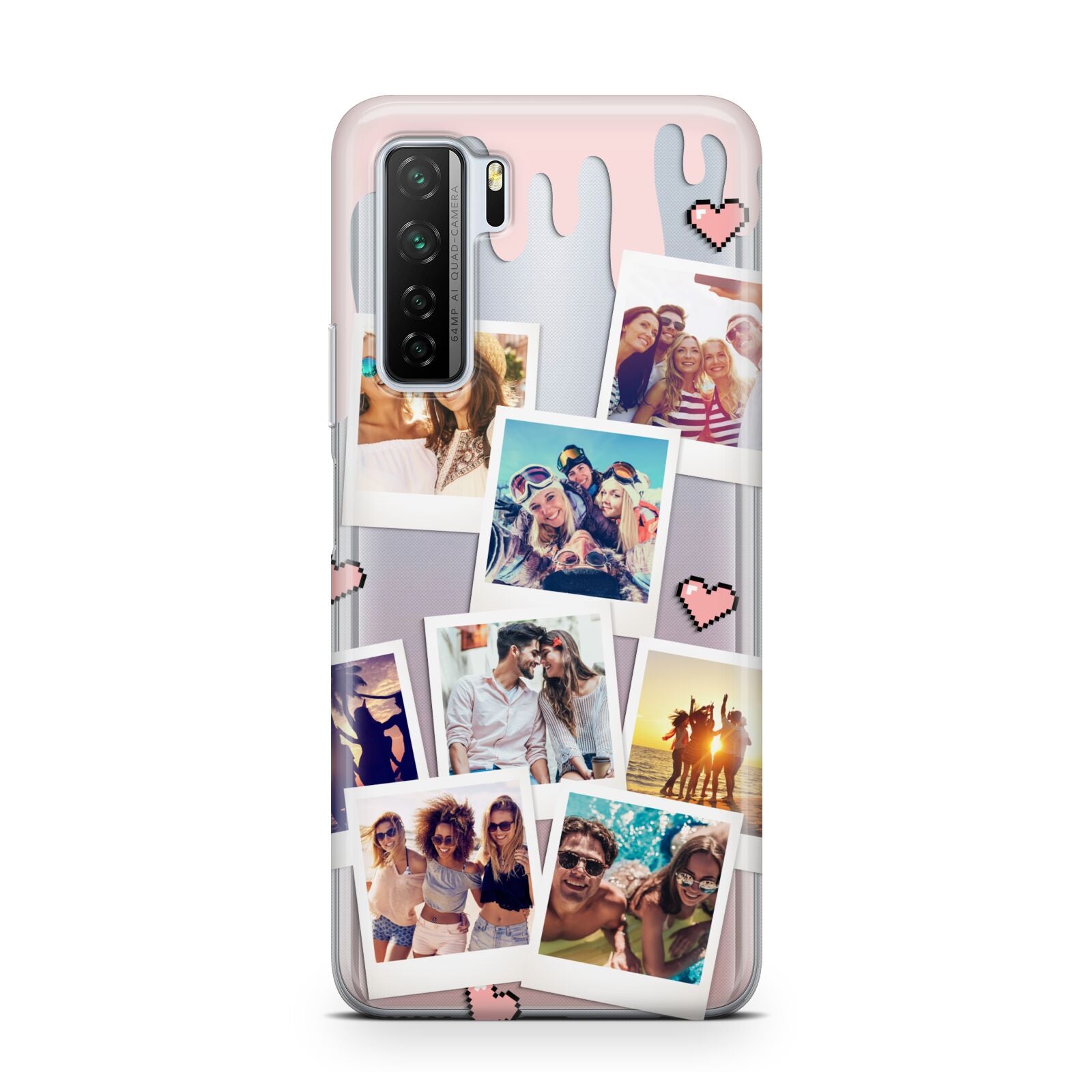 Digital Hearts Photo Upload with Text Huawei P40 Lite 5G Phone Case