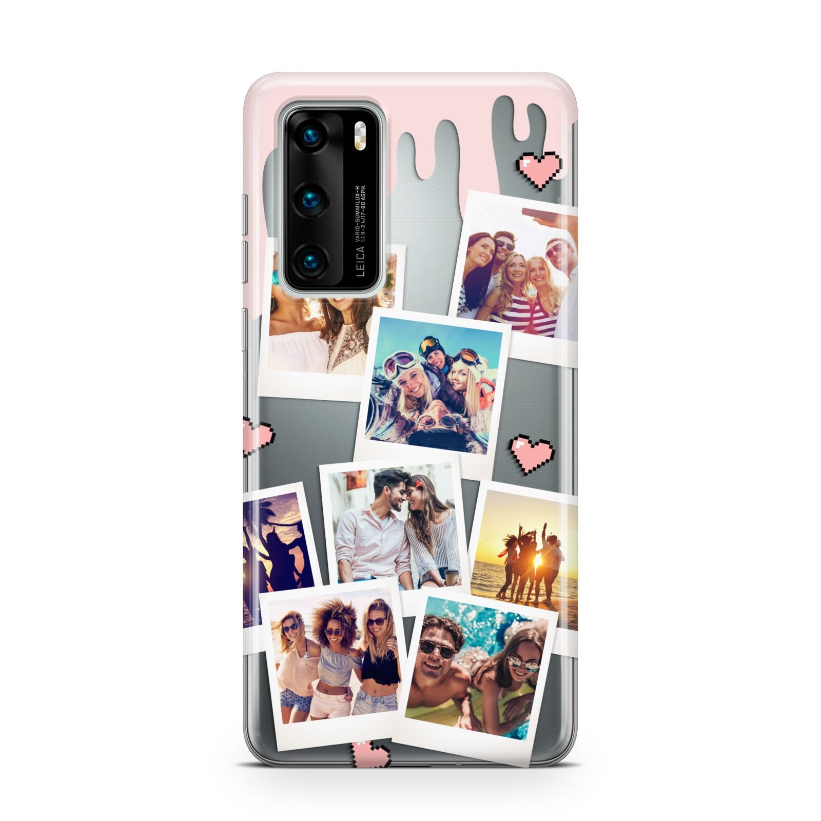 Digital Hearts Photo Upload with Text Huawei P40 Phone Case