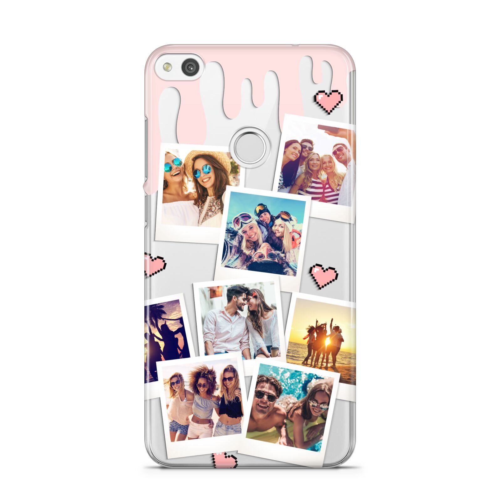 Digital Hearts Photo Upload with Text Huawei P8 Lite Case