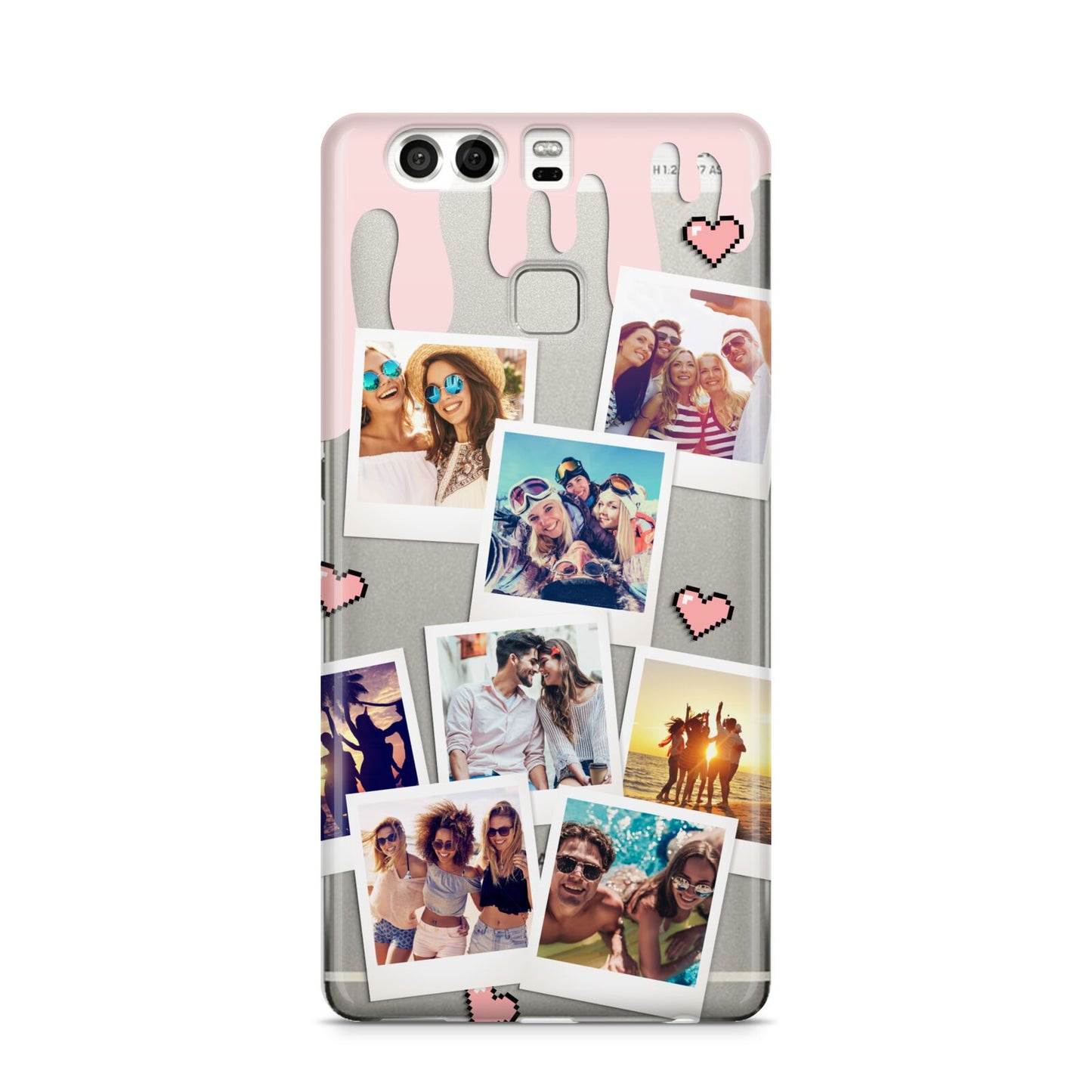 Digital Hearts Photo Upload with Text Huawei P9 Case