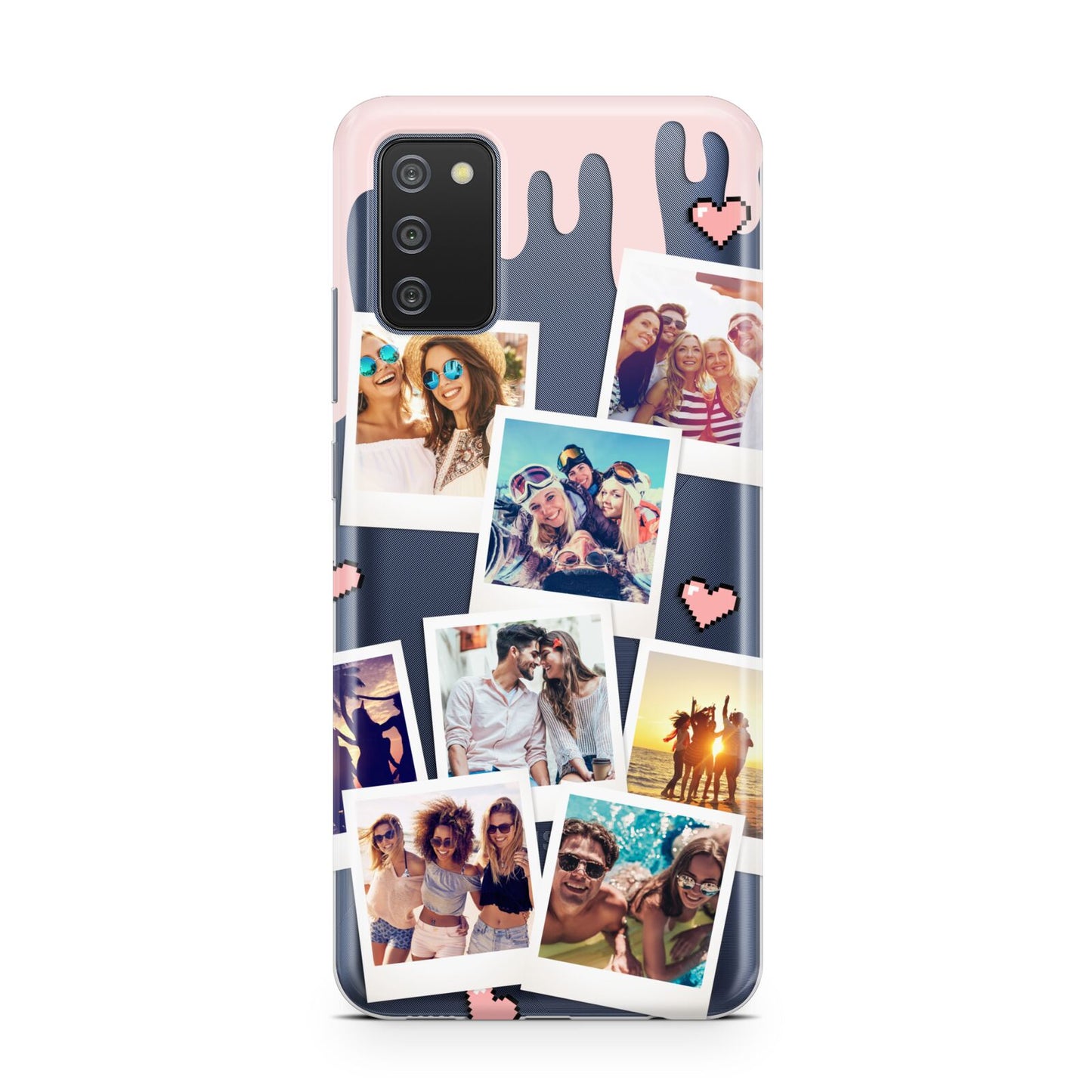 Digital Hearts Photo Upload with Text Samsung A02s Case