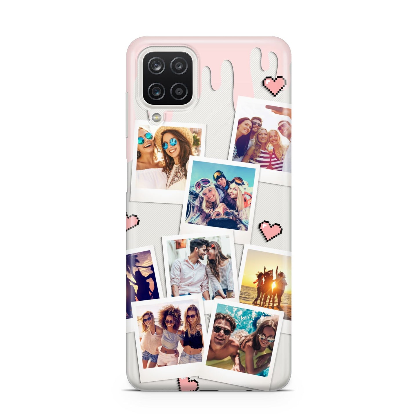 Digital Hearts Photo Upload with Text Samsung A12 Case