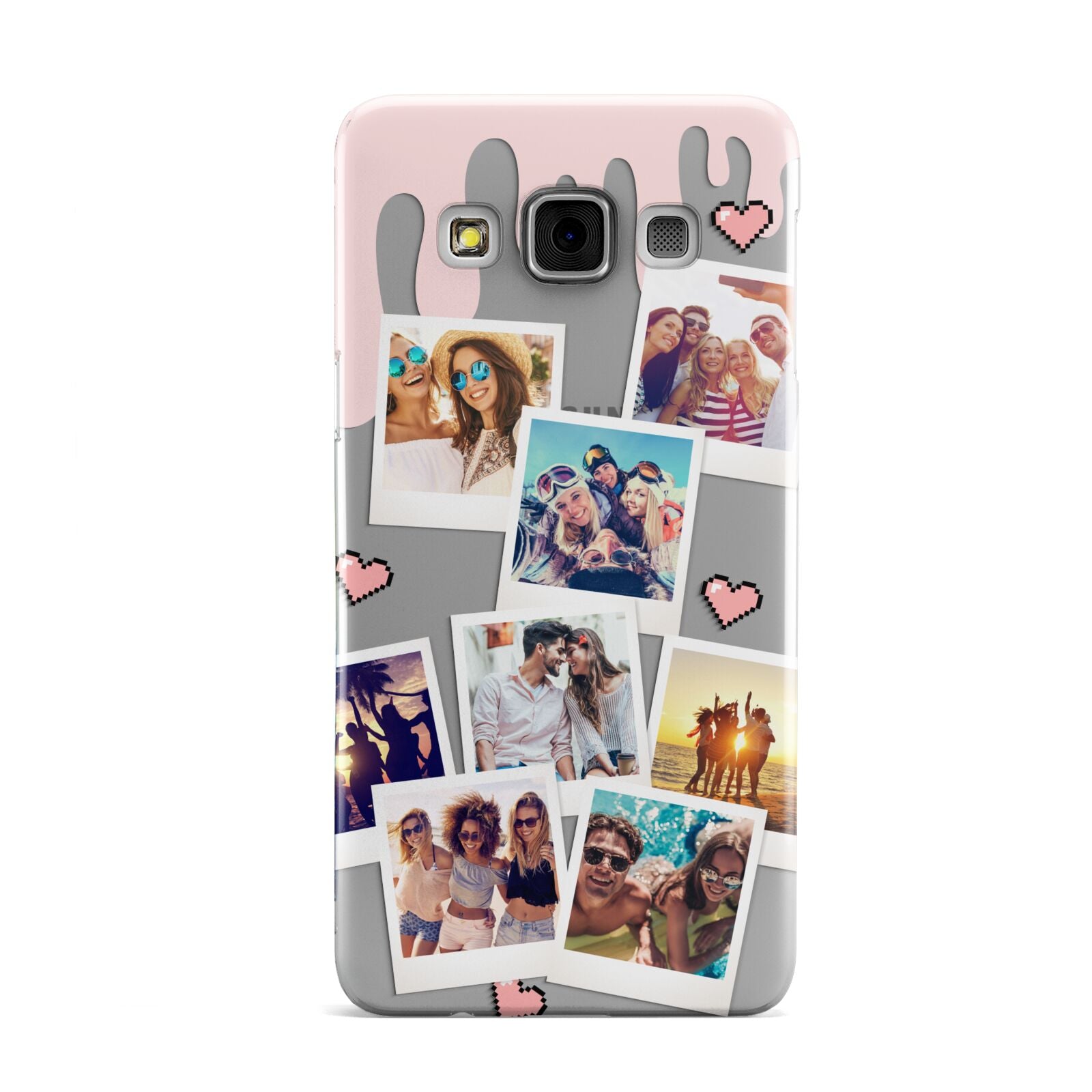 Digital Hearts Photo Upload with Text Samsung Galaxy A3 Case