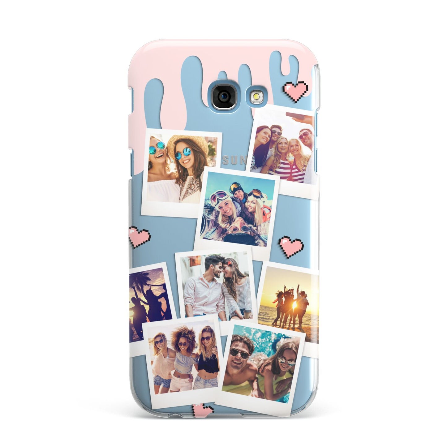 Digital Hearts Photo Upload with Text Samsung Galaxy A7 2017 Case