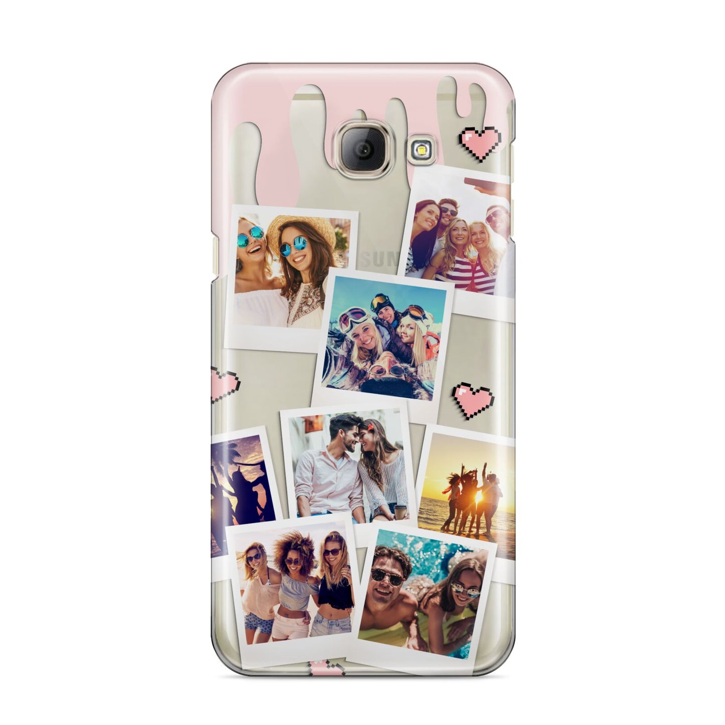 Digital Hearts Photo Upload with Text Samsung Galaxy A8 2016 Case