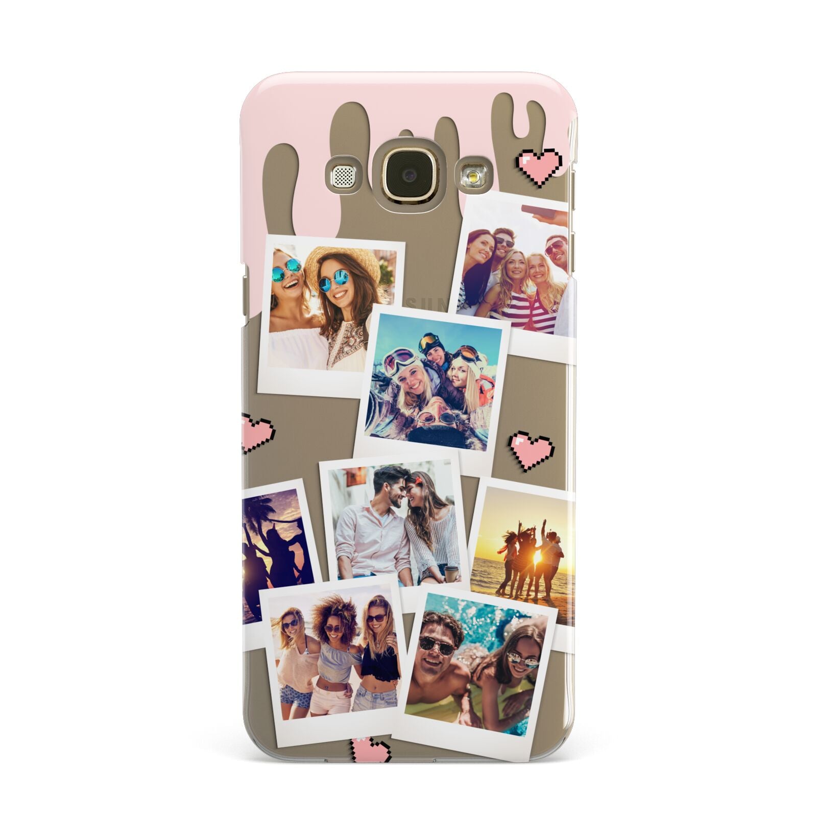 Digital Hearts Photo Upload with Text Samsung Galaxy A8 Case