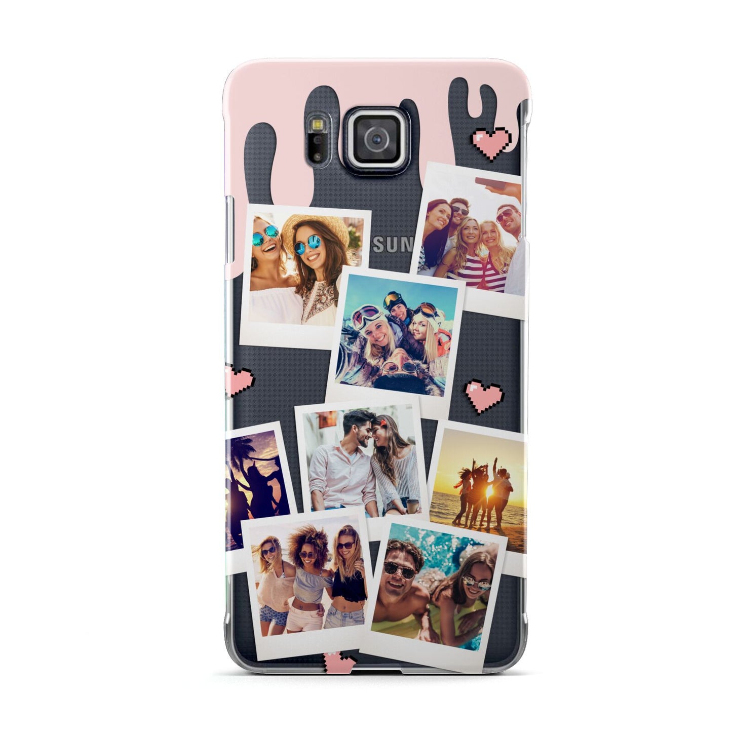 Digital Hearts Photo Upload with Text Samsung Galaxy Alpha Case