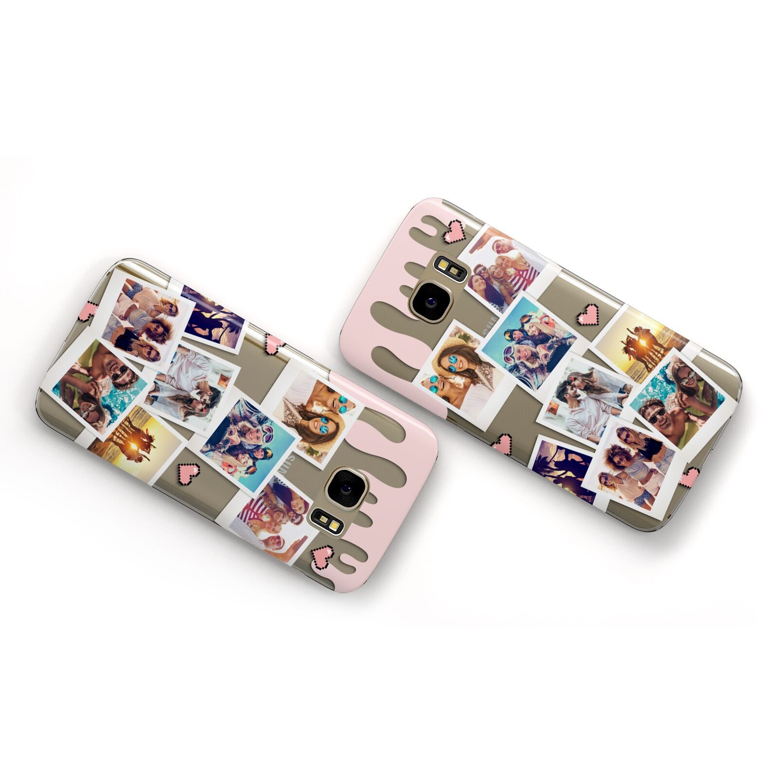 Digital Hearts Photo Upload with Text Samsung Galaxy Case Flat Overview