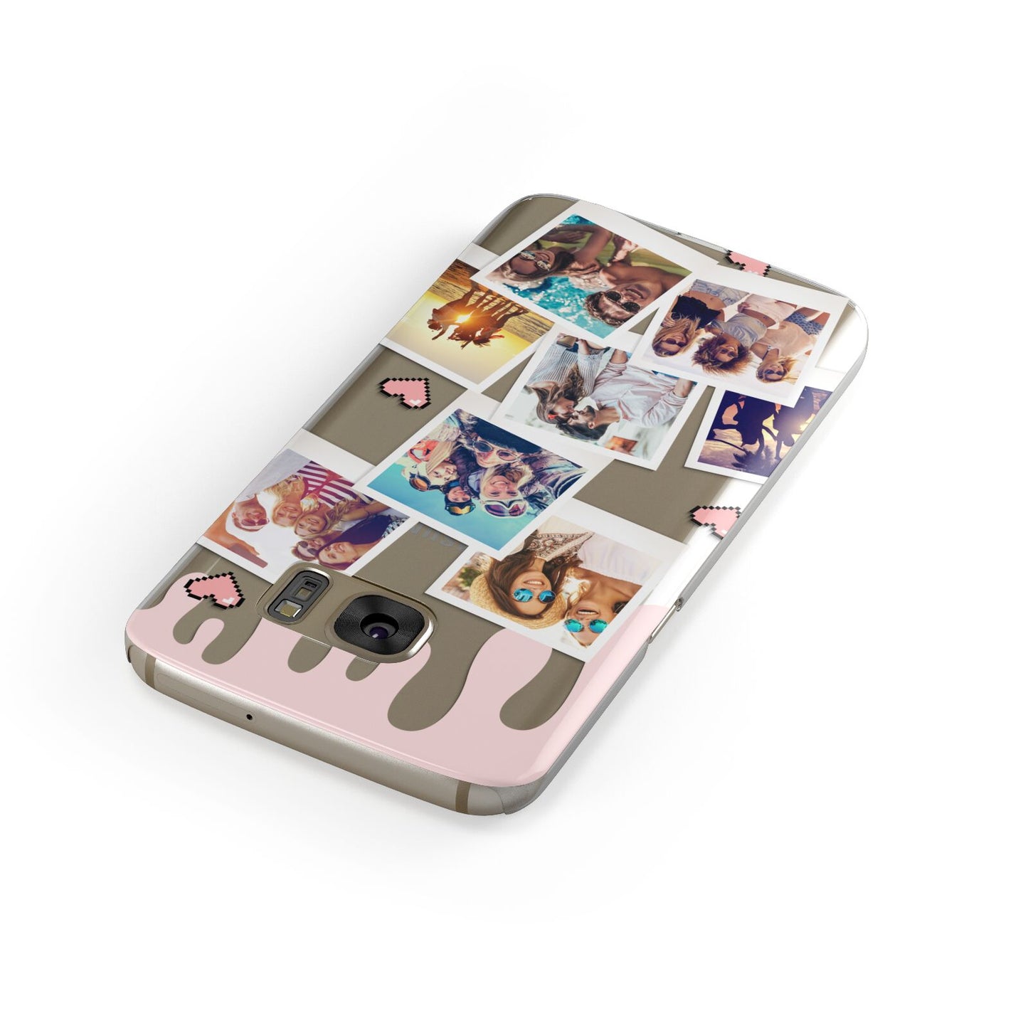 Digital Hearts Photo Upload with Text Samsung Galaxy Case Front Close Up