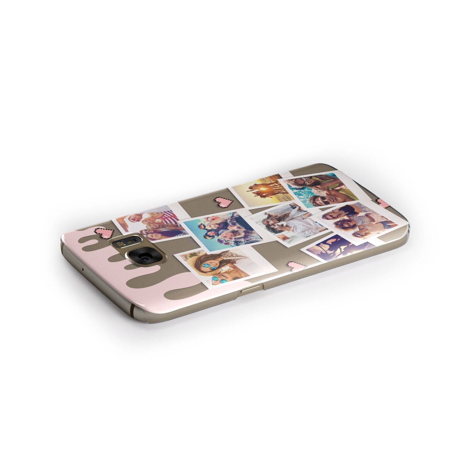 Digital Hearts Photo Upload with Text Samsung Galaxy Case Side Close Up