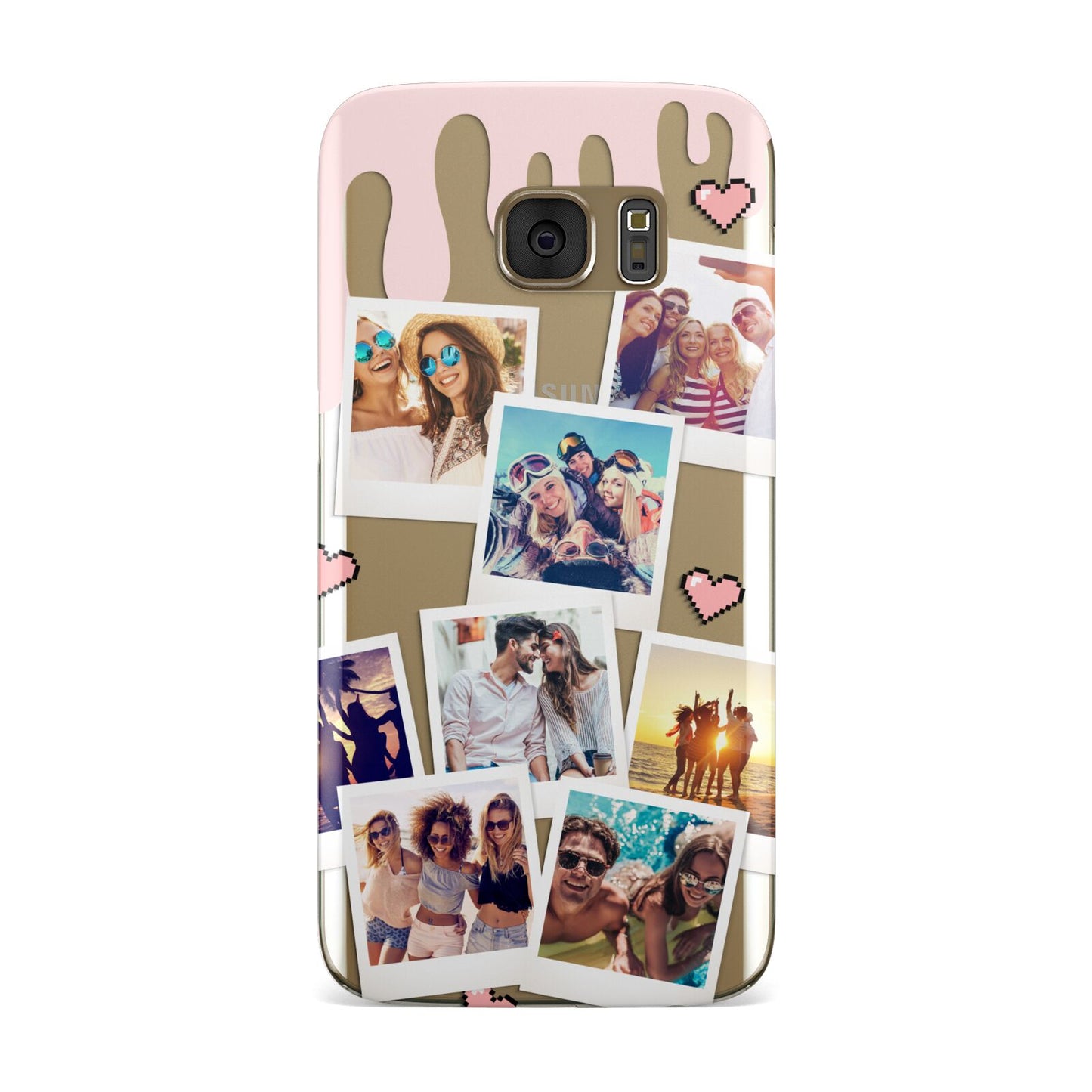 Digital Hearts Photo Upload with Text Samsung Galaxy Case