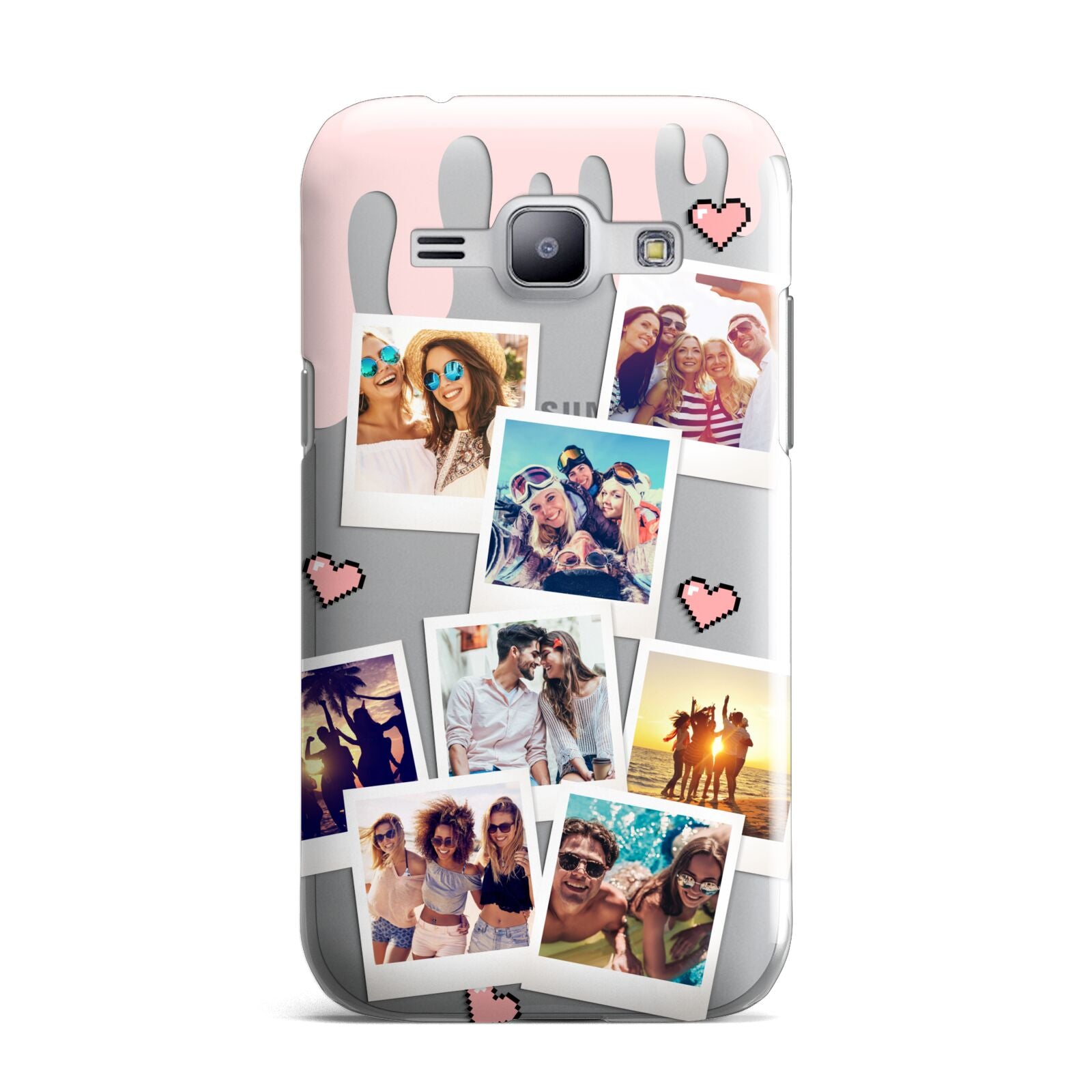 Digital Hearts Photo Upload with Text Samsung Galaxy J1 2015 Case