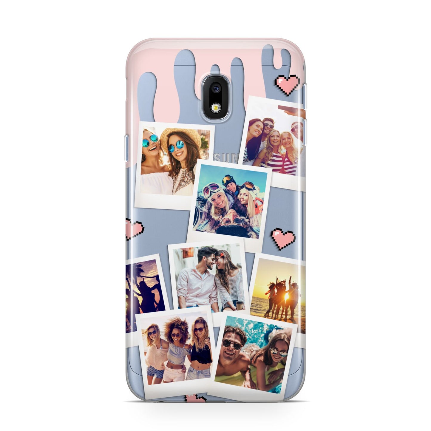 Digital Hearts Photo Upload with Text Samsung Galaxy J3 2017 Case