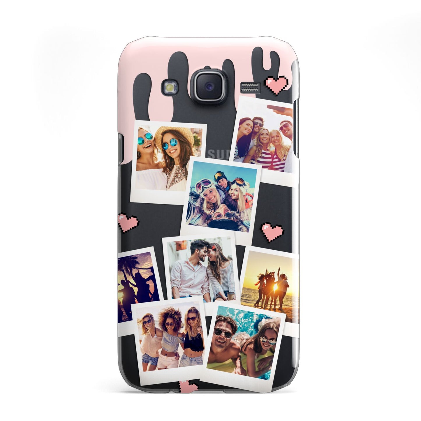 Digital Hearts Photo Upload with Text Samsung Galaxy J5 Case