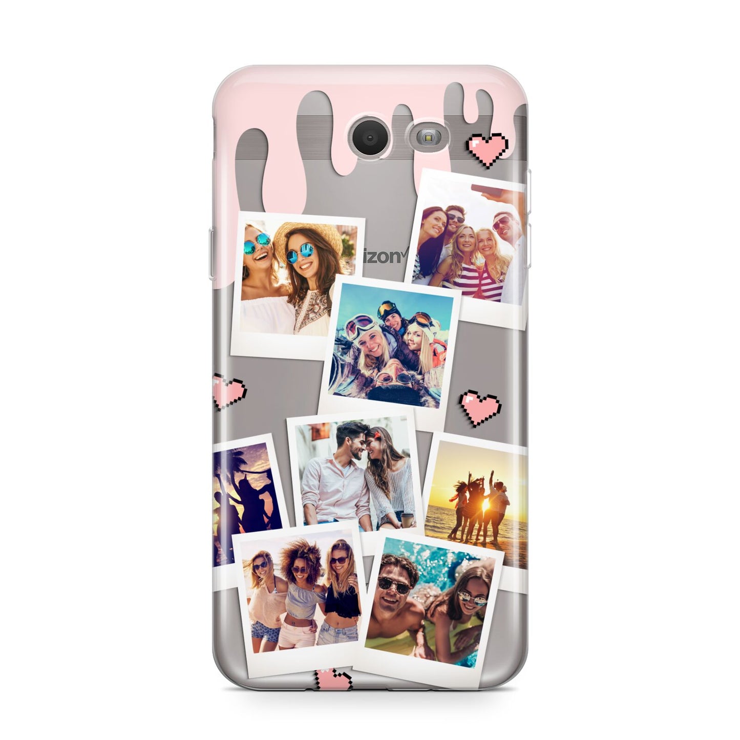 Digital Hearts Photo Upload with Text Samsung Galaxy J7 2017 Case