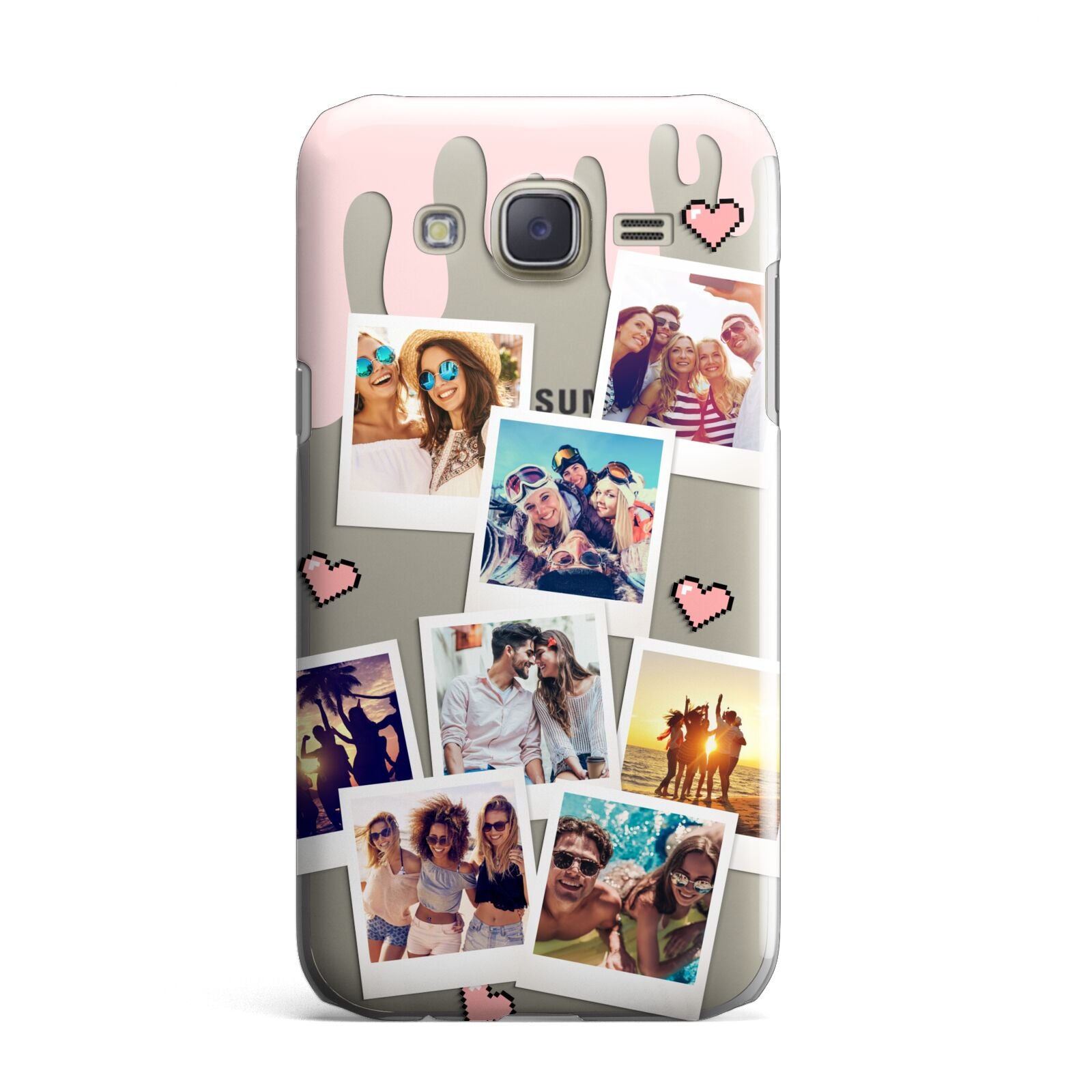 Digital Hearts Photo Upload with Text Samsung Galaxy J7 Case