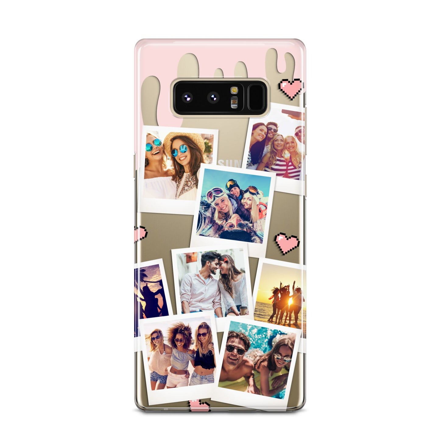 Digital Hearts Photo Upload with Text Samsung Galaxy Note 8 Case