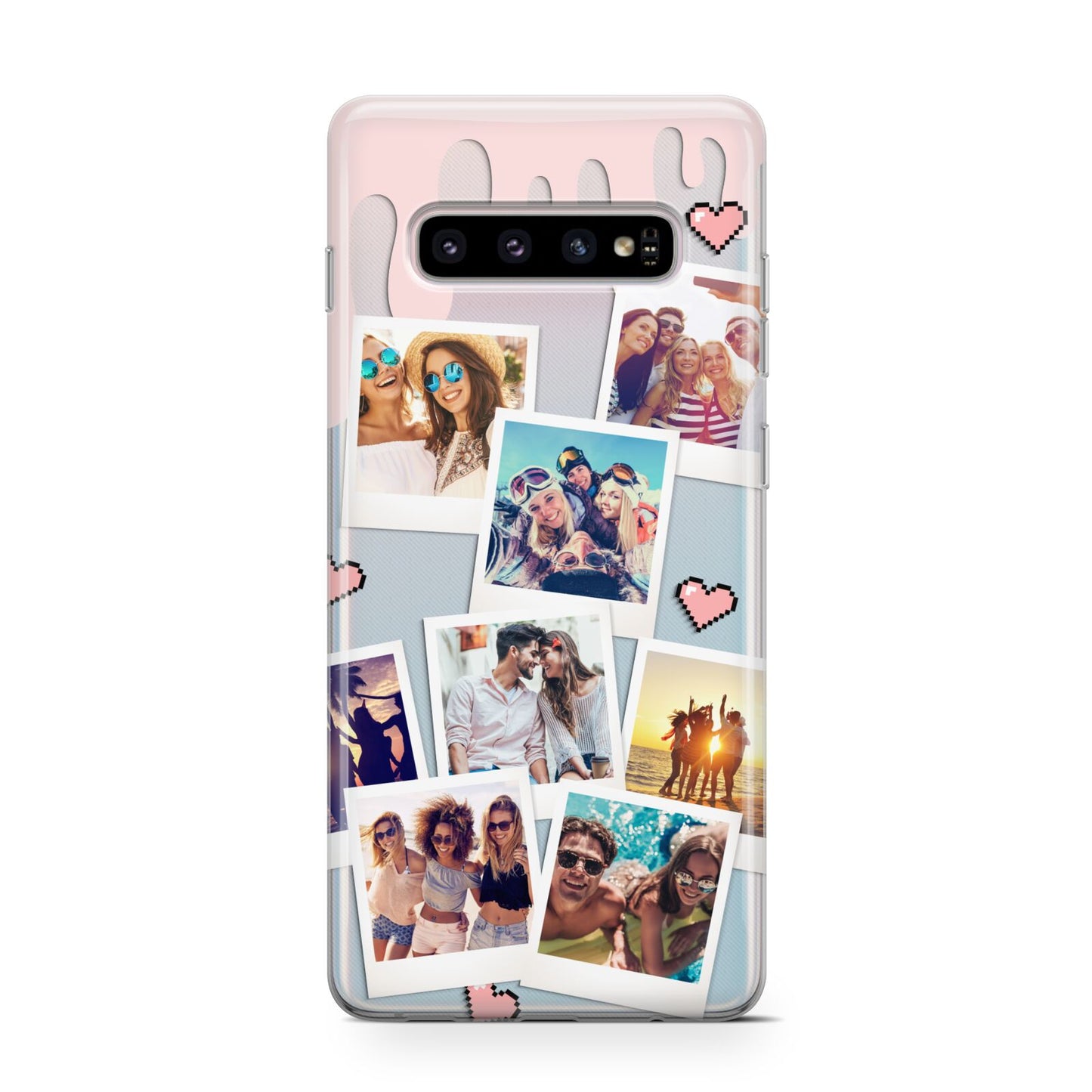 Digital Hearts Photo Upload with Text Samsung Galaxy S10 Case