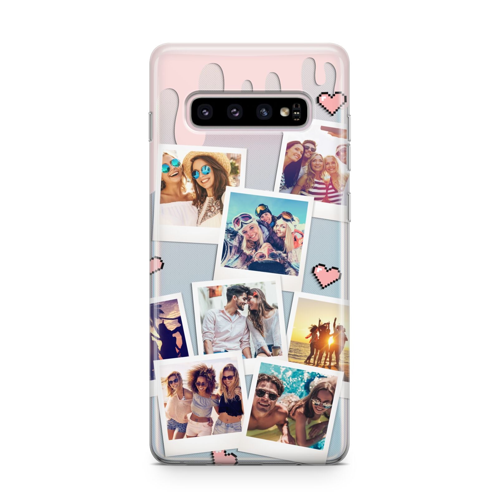 Digital Hearts Photo Upload with Text Samsung Galaxy S10 Plus Case