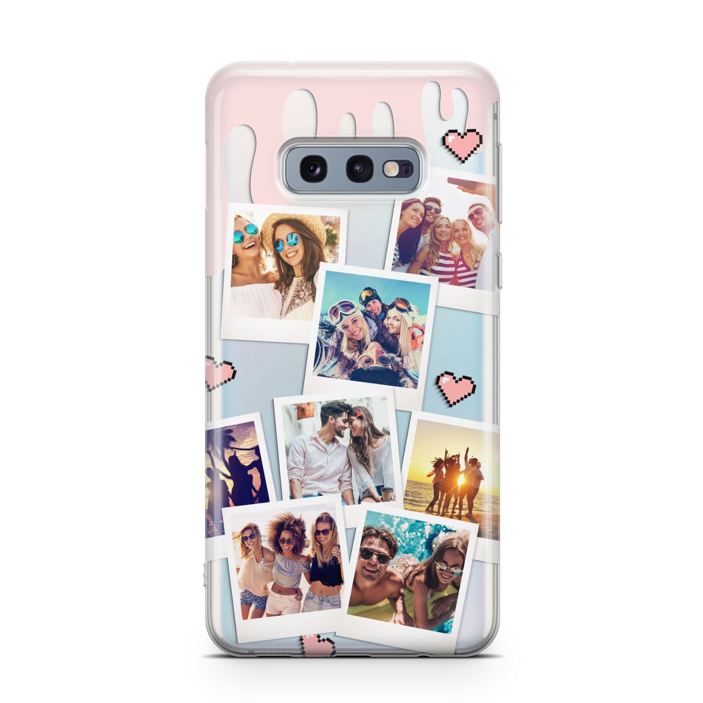 Digital Hearts Photo Upload with Text Samsung Galaxy S10E Case