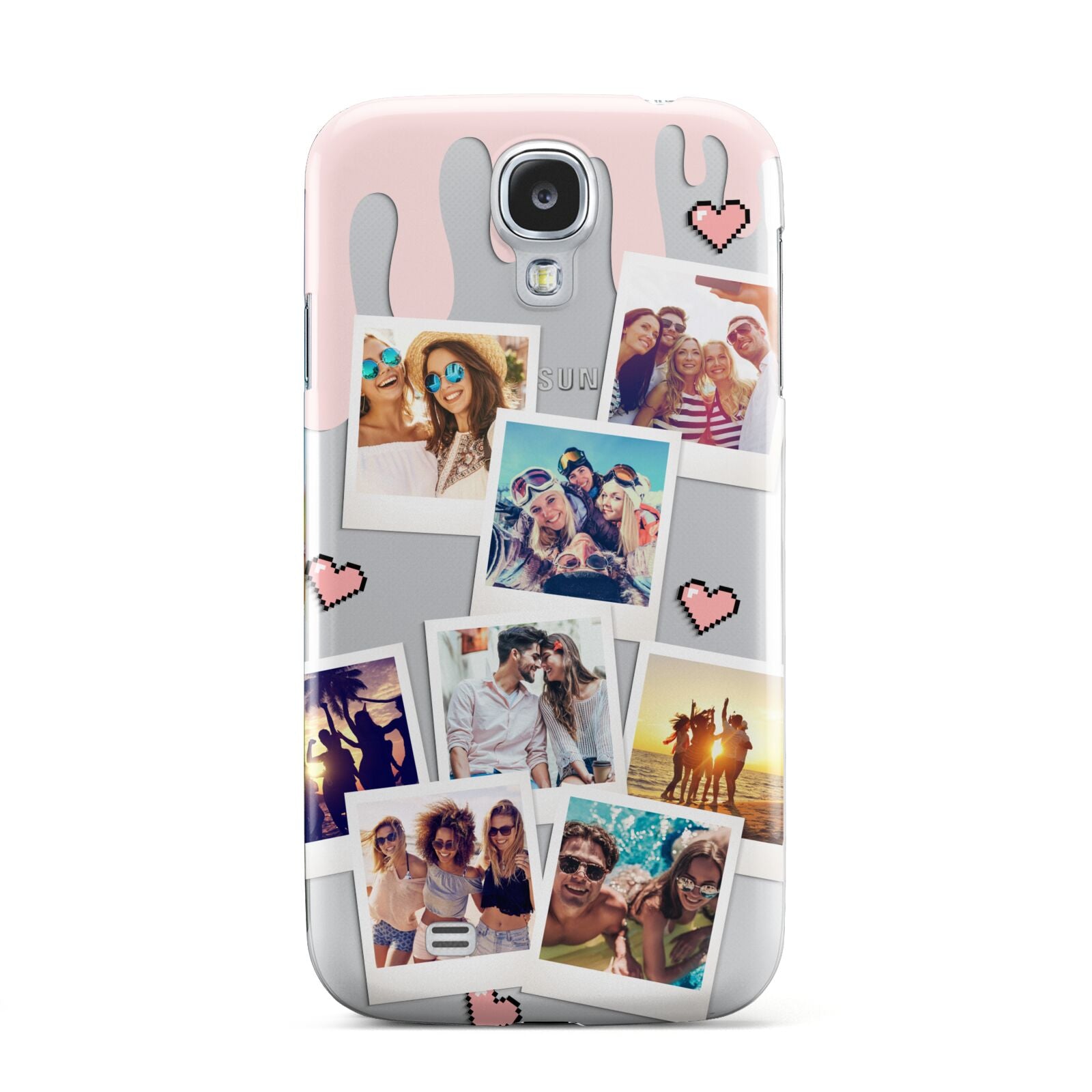 Digital Hearts Photo Upload with Text Samsung Galaxy S4 Case